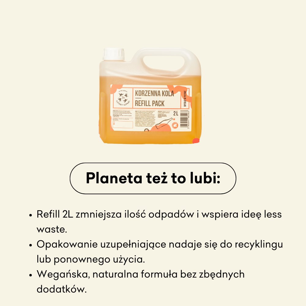 Korzenna Kola - Refill Pack - naturalne mydło w płynie 