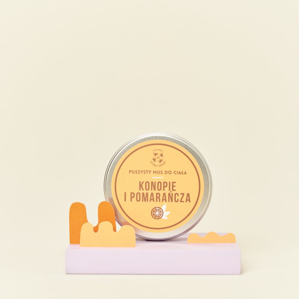Puszysty mus do ciała Konopie i Pomarańcza.
