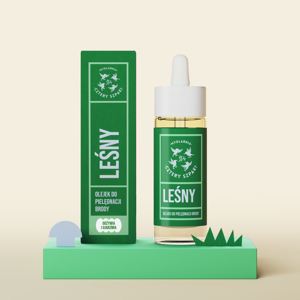 Olejek do brody Leśny - odżywia i ujarzmia. Mydlarnia Cztery Szpaki