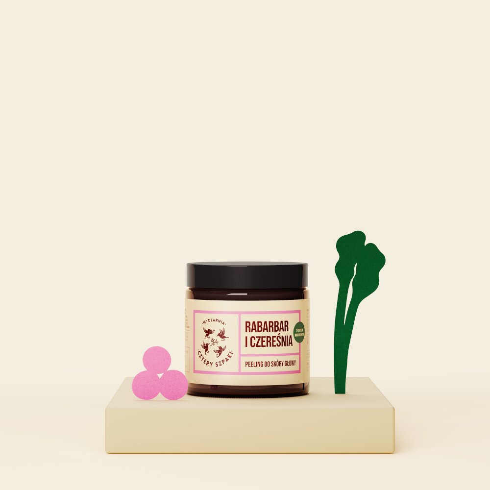 Peeling do skóry głowy z kwasem migdałowym - Rabarbar i czereśnia 120 ml, 4 Szpaki