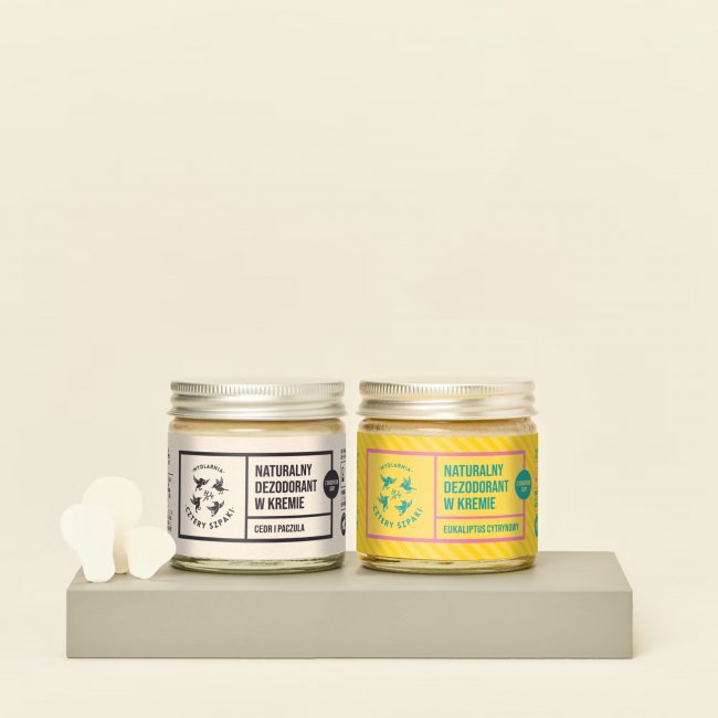 Zestaw dwóch dezodorantów naturalnych w słoiku 2 razy 60 ml