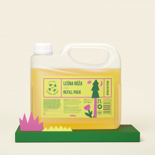 Naturalne mydło w płynie w dwulitrowym opakowaniu typu refill Leśna Róża